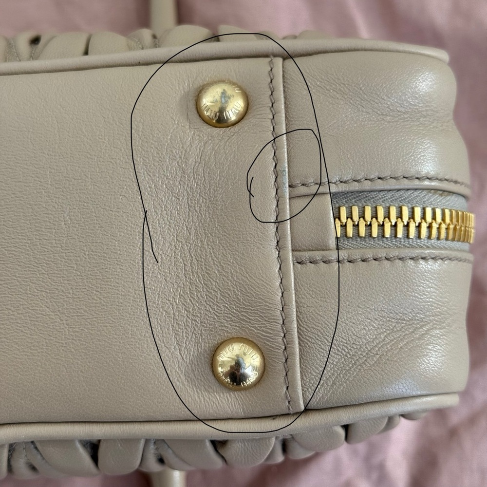 Miu Miu Quilted Satchel in Light Beige - Picture 13 of 16